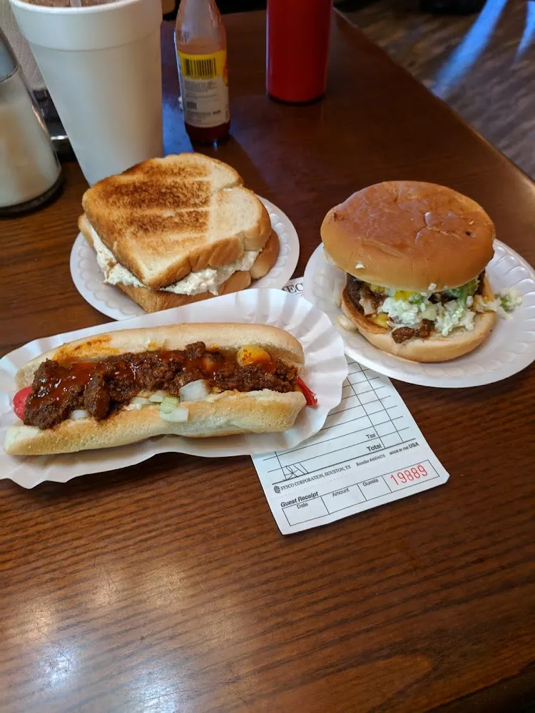 Hot Dog Chicken Salad and Cheeseburger